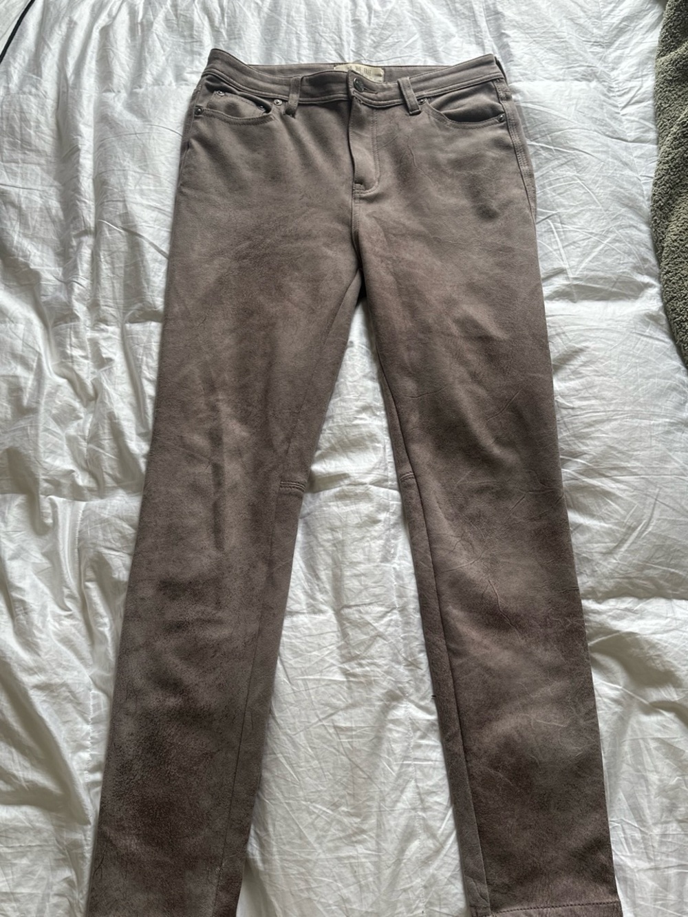 We The Free Skinny leather pants in Taupe Brown, Size 28